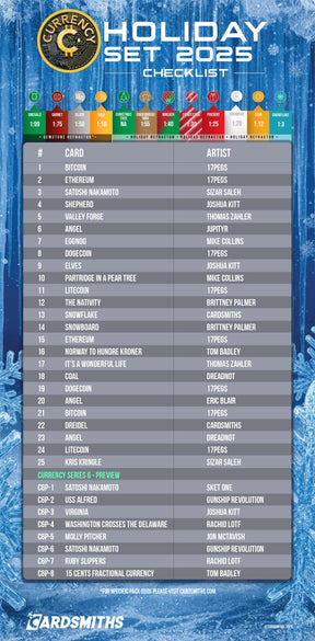 Currency Holiday 2025 Trading Card Pack